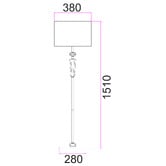 Lunescent Lighting Elidi Iron &amp; Crystal Floor Lamp