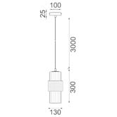 Lunescent Lighting Elio Iron &amp; Glass Pendant Light
