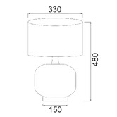 Lunescent Lighting Kael Round Ceramic &amp; Iron Table Lamp