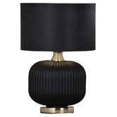 Lunescent Lighting Kael Round Ceramic &amp; Iron Table Lamp
