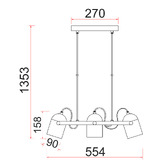 Lunescent Lighting Suren Industrial 3 Light Pendant