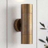 Lunescent Lighting Lustro GU10 Brass Up/Down Exterior Wall Light