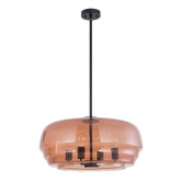 Lunescent Lighting Ender Iron &amp; Glass Dome 4 Light Pendant