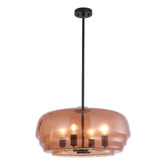 Lunescent Lighting Ender Iron &amp; Glass Dome 4 Light Pendant