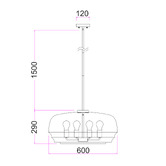 Lunescent Lighting Ender Iron &amp; Glass Dome 4 Light Pendant