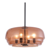 Lunescent Lighting Ender Iron &amp; Glass Dome 4 Light Pendant