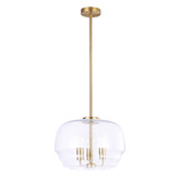 Lunescent Lighting Ender Iron &amp; Glass Round 3 Light Pendant