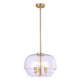 Lunescent Lighting Ender Iron &amp; Glass Round 3 Light Pendant