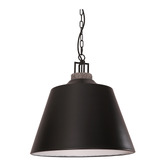 Lunescent Lighting Anson Travertine &amp; Iron Pendant Light