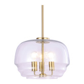 Lunescent Lighting Ender Iron &amp; Glass Round 3 Light Pendant