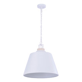Lunescent Lighting Anson Travertine &amp; Iron Pendant Light