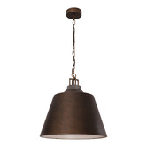 Lunescent Lighting Anson Travertine &amp; Iron Pendant Light