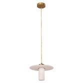 Lunescent Lighting Lucero Alabaster &amp; Iron Pendant Light