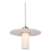 Lunescent Lighting Lucero Alabaster &amp; Iron Pendant Light
