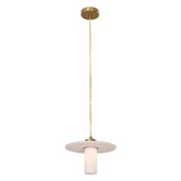 Lunescent Lighting Lucero Alabaster &amp; Iron Pendant Light
