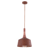 Lunescent Lighting Sutton Travertine &amp; Iron Pendant Light