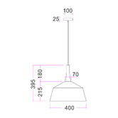 Lunescent Lighting Sutton Travertine &amp; Iron Pendant Light