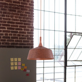 Lunescent Lighting Sutton Travertine &amp; Iron Pendant Light