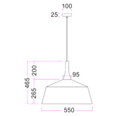Lunescent Lighting Sutton Travertine &amp; Iron Pendant Light