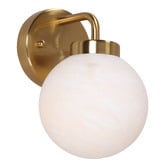 Lunescent Lighting Soren Alabaster &amp; Iron Wall Light
