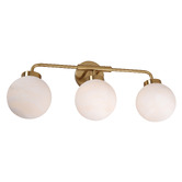 Lunescent Lighting Soren Albaster &amp; Iron 3-Light Wall Light