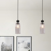 Lunescent Lighting Nakoa Iron &amp; Glass Pendant Light