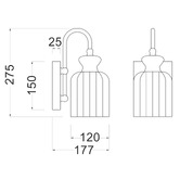 Lunescent Lighting Nakoa Iron &amp; Glass Wall Light