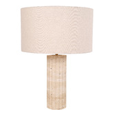 Lunescent Lighting Aric Travertine Drum Table Lamp