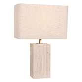 Lunescent Lighting Aric Travertine Rectangular Table Lamp