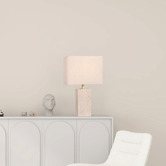 Lunescent Lighting Aric Travertine Rectangular Table Lamp