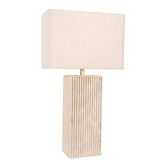 Lunescent Lighting Aric Travertine Rectangular Table Lamp