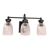 Lunescent Lighting Nakoa Iron &amp; Glass 3-Light Wall Light