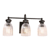 Lunescent Lighting Nakoa Iron &amp; Glass 3-Light Wall Light