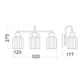 Lunescent Lighting Nakoa Iron &amp; Glass 3-Light Wall Light