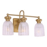 Lunescent Lighting Nakoa Iron &amp; Glass 3-Light Wall Light