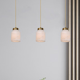 Lunescent Lighting Noemi Alabaster &amp; Iron Pendant Light