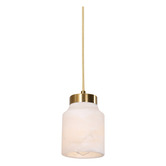 Lunescent Lighting Noemi Alabaster &amp; Iron Pendant Light