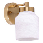 Lunescent Lighting Noemi Alabaster &amp; Brass Wall Light