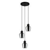 Lunescent Lighting Champan Glass &amp; Iron 3 Light Pendant