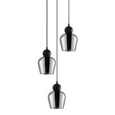 Lunescent Lighting Champan Glass &amp; Iron 3 Light Pendant