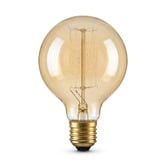 Lunescent Lighting Ravello E27 Amber Fancy Round 25w Dimmable Carbon Filament Bulb