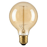 Lunescent Lighting Ravello E27 Amber Fancy Round 25w Dimmable Carbon Filament Bulb