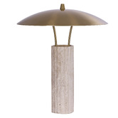 Lunescent Lighting Axton Travertine LED Touch Table Lamp
