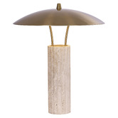 Lunescent Lighting Axton Travertine LED Touch Table Lamp