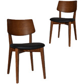 Bright Side Furniture Bentley Dining Chairs with Black Vinyl Seat