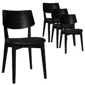 Bright Side Furniture Bentley Dining Chairs with Black Vinyl Seat