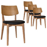Bright Side Furniture Bentley Dining Chairs with Black Vinyl Seat