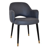 Bright Side Furniture Lex Upholstered Dining Chairs with Brass Accent