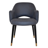 Bright Side Furniture Lex Upholstered Dining Chairs with Brass Accent