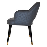 Bright Side Furniture Lex Upholstered Dining Chairs with Brass Accent